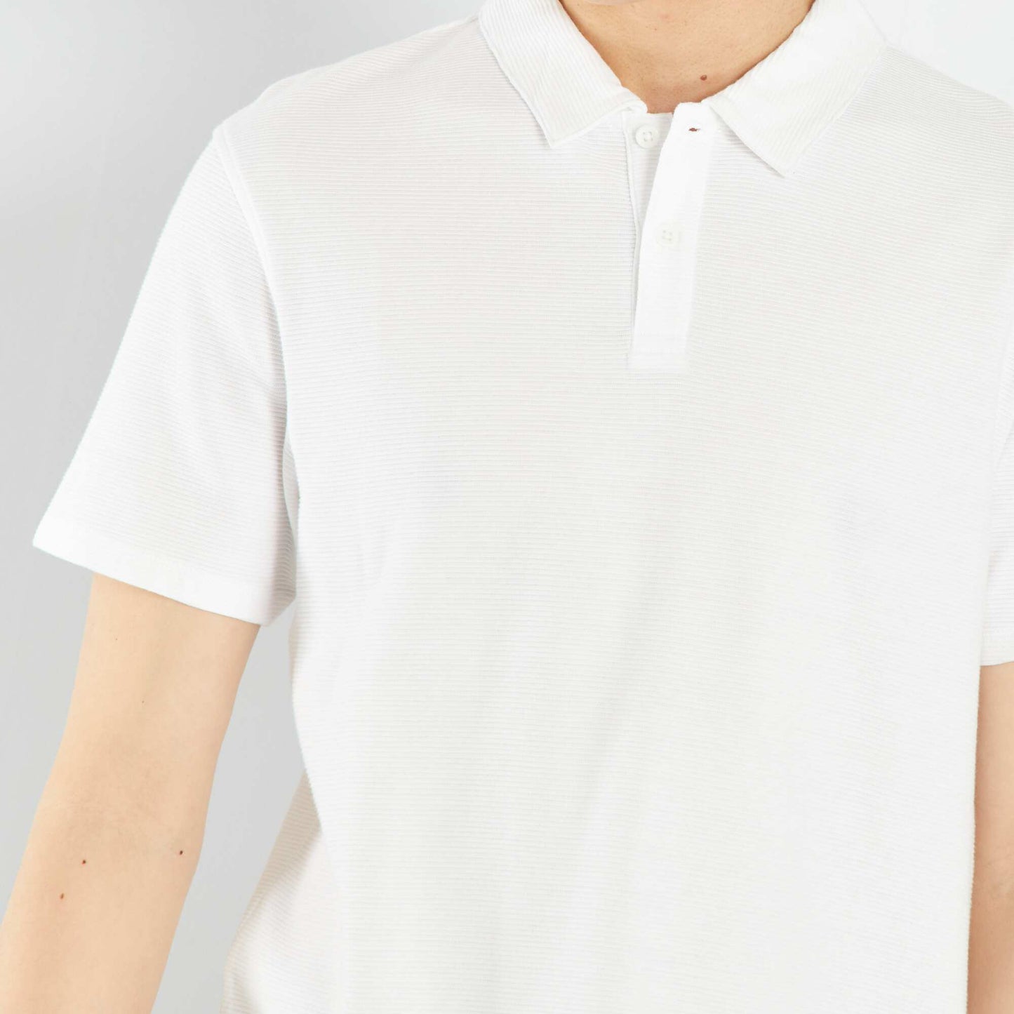 Polo en jacquard uni blanc