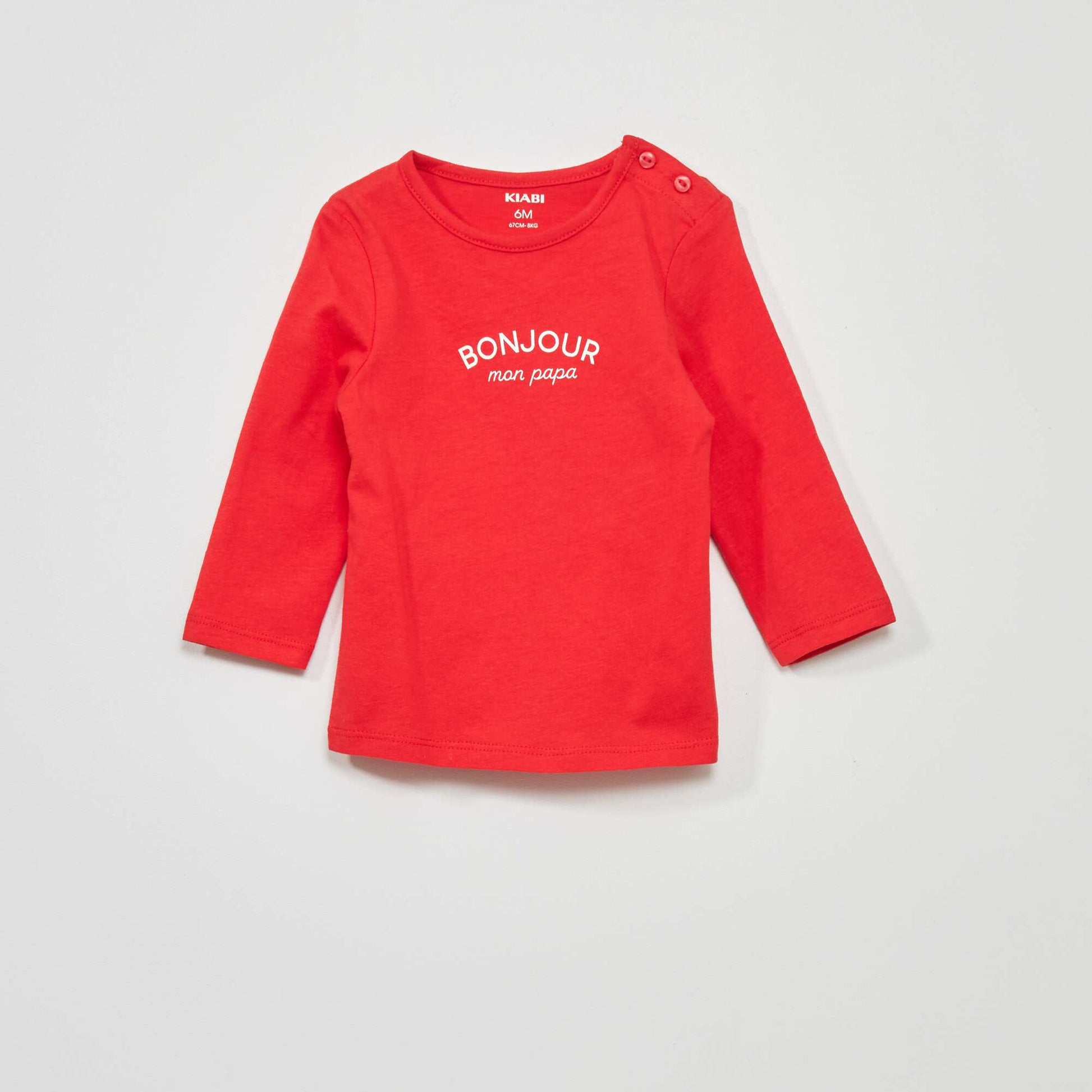 T-shirt manches longues avec imprim Rouge