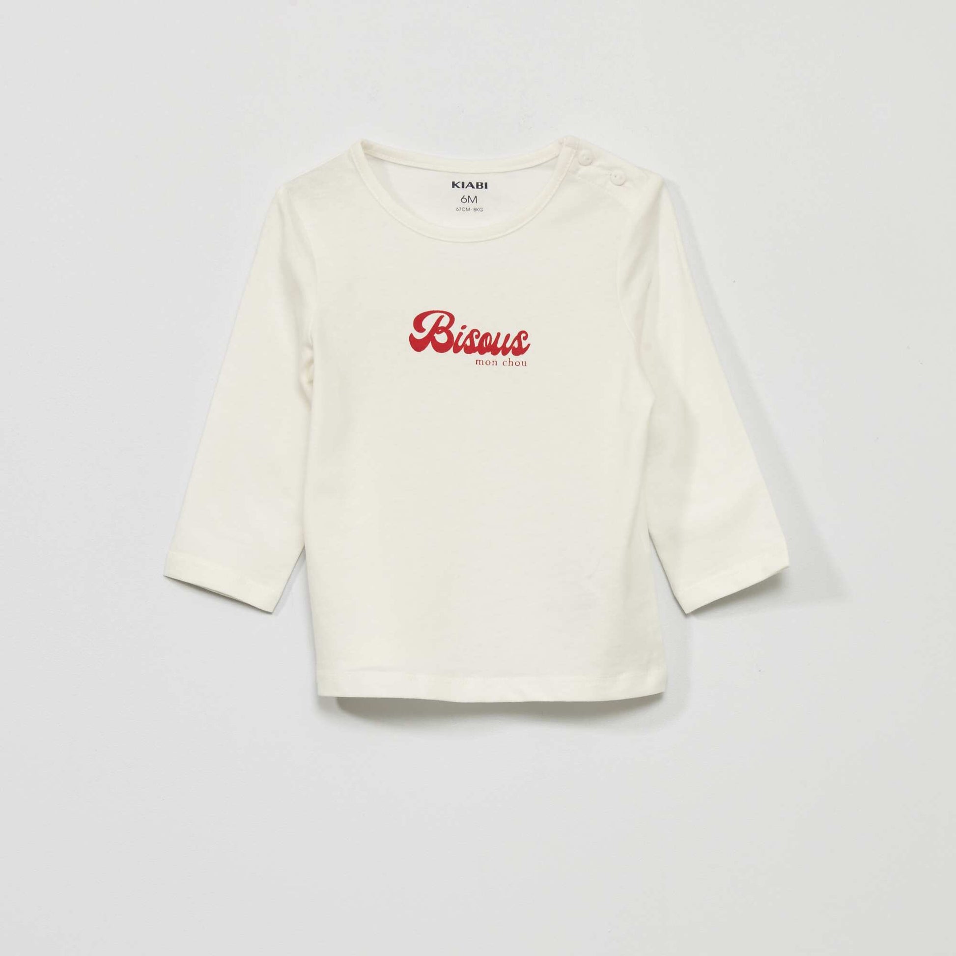 T-shirt manches longues avec imprim Blanc