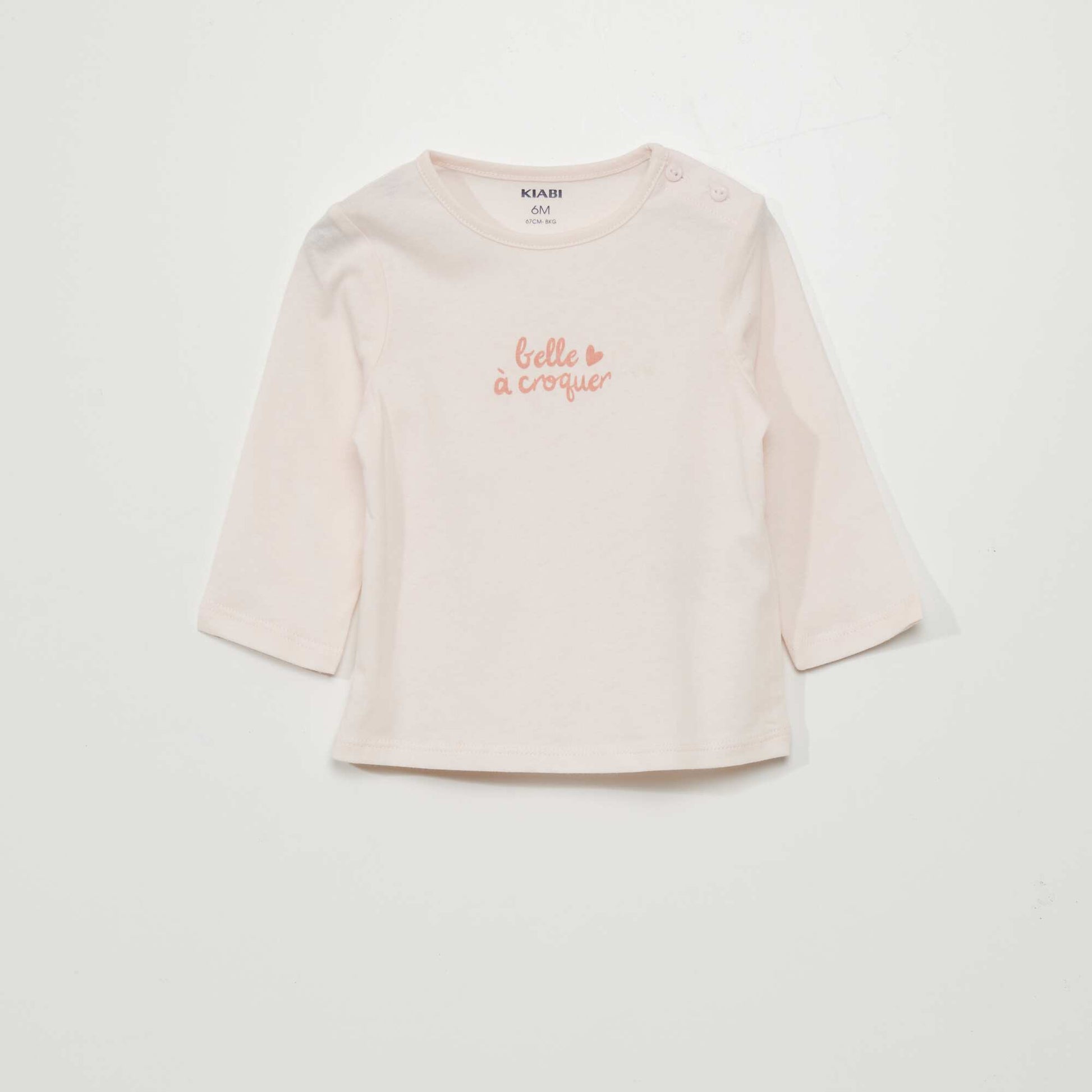T-shirt à manches longues avec imprimé Rose