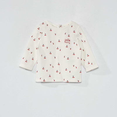 T-shirt manches longues avec imprim Blanc