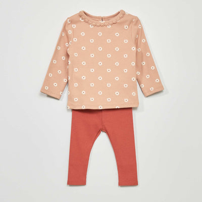 Ensemble t-shirt + legging - 2 pi ces Rose