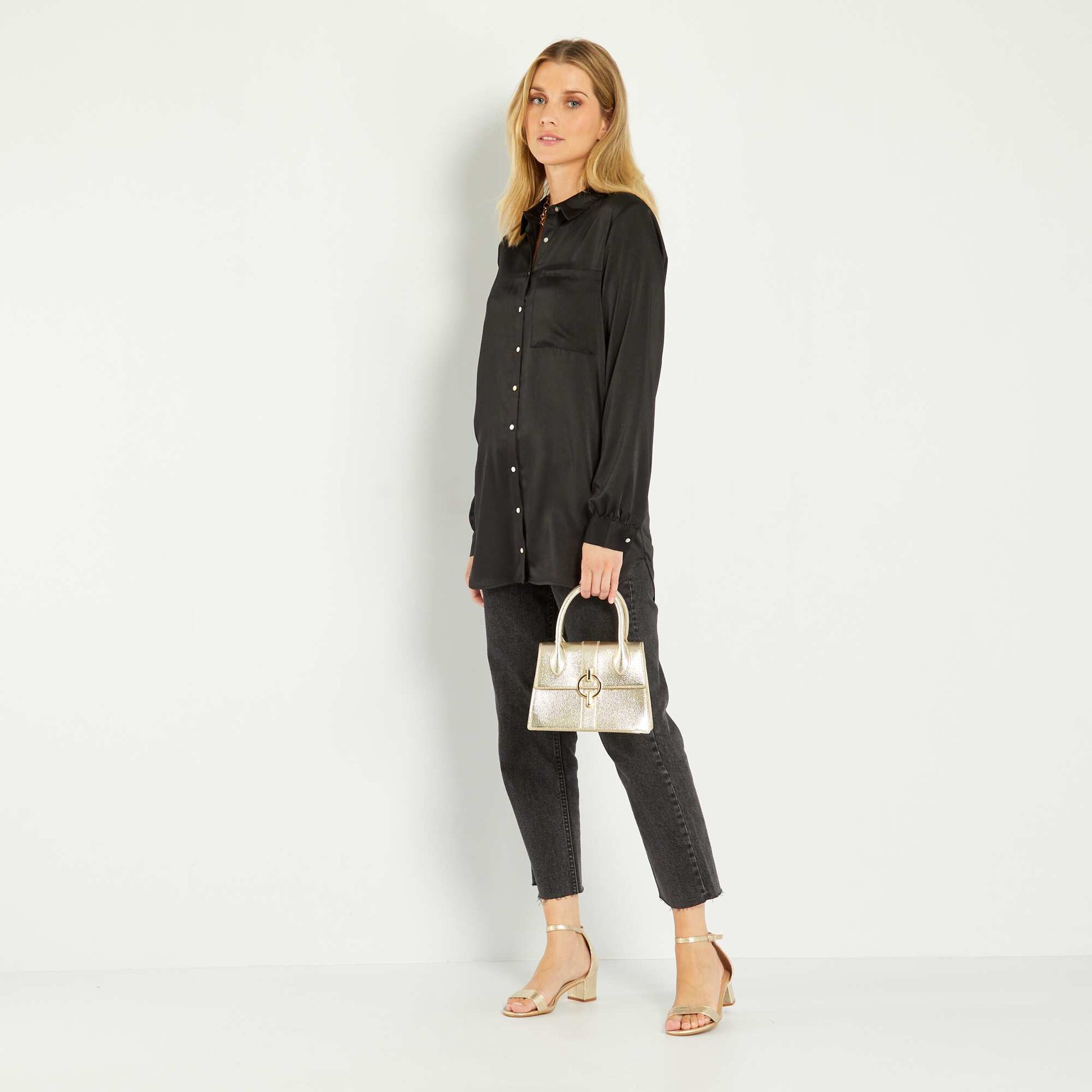 Chemisier satin Noir