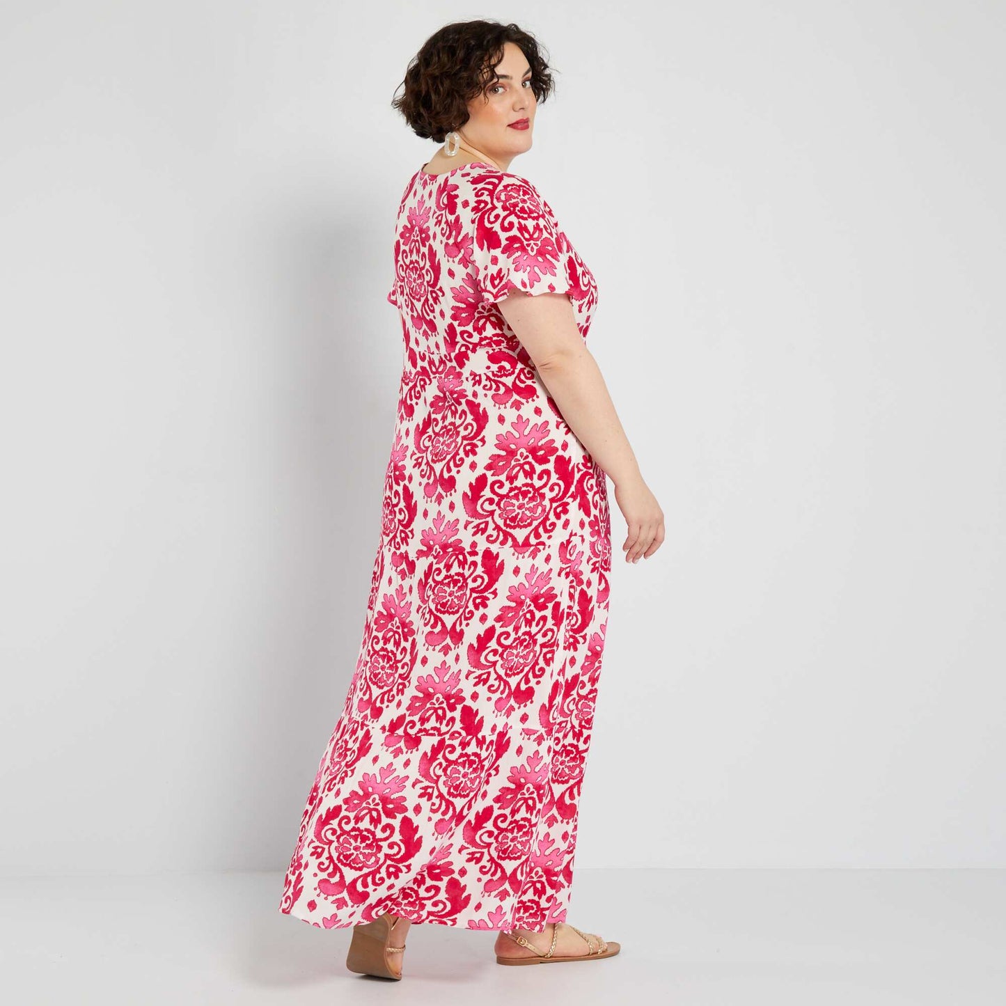 Robe longue avec imprim Rose