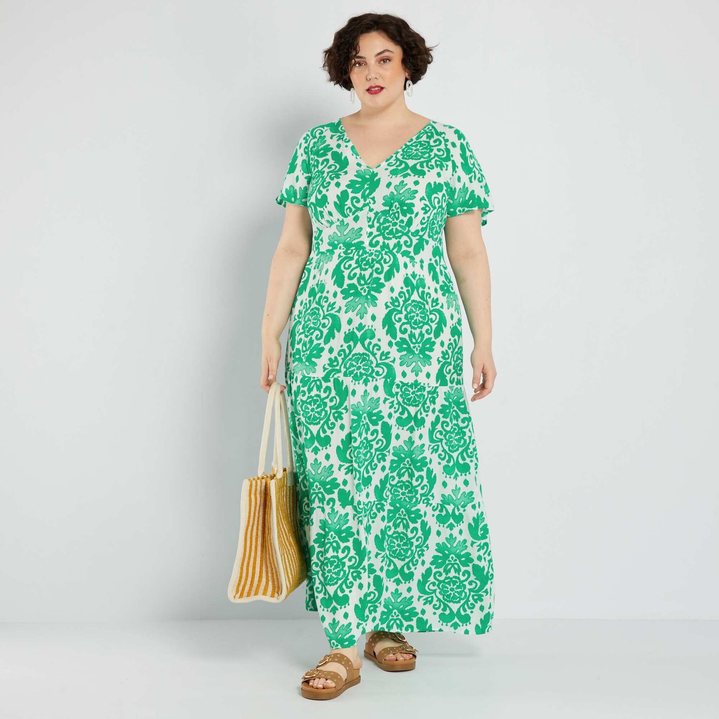 Robe longue avec imprim Vert