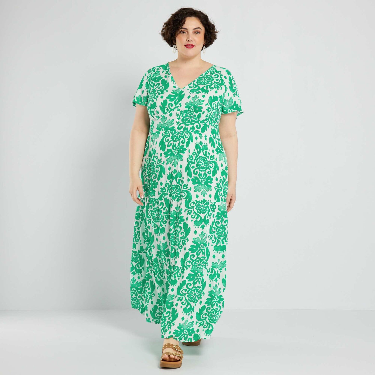 Robe longue avec imprim Vert