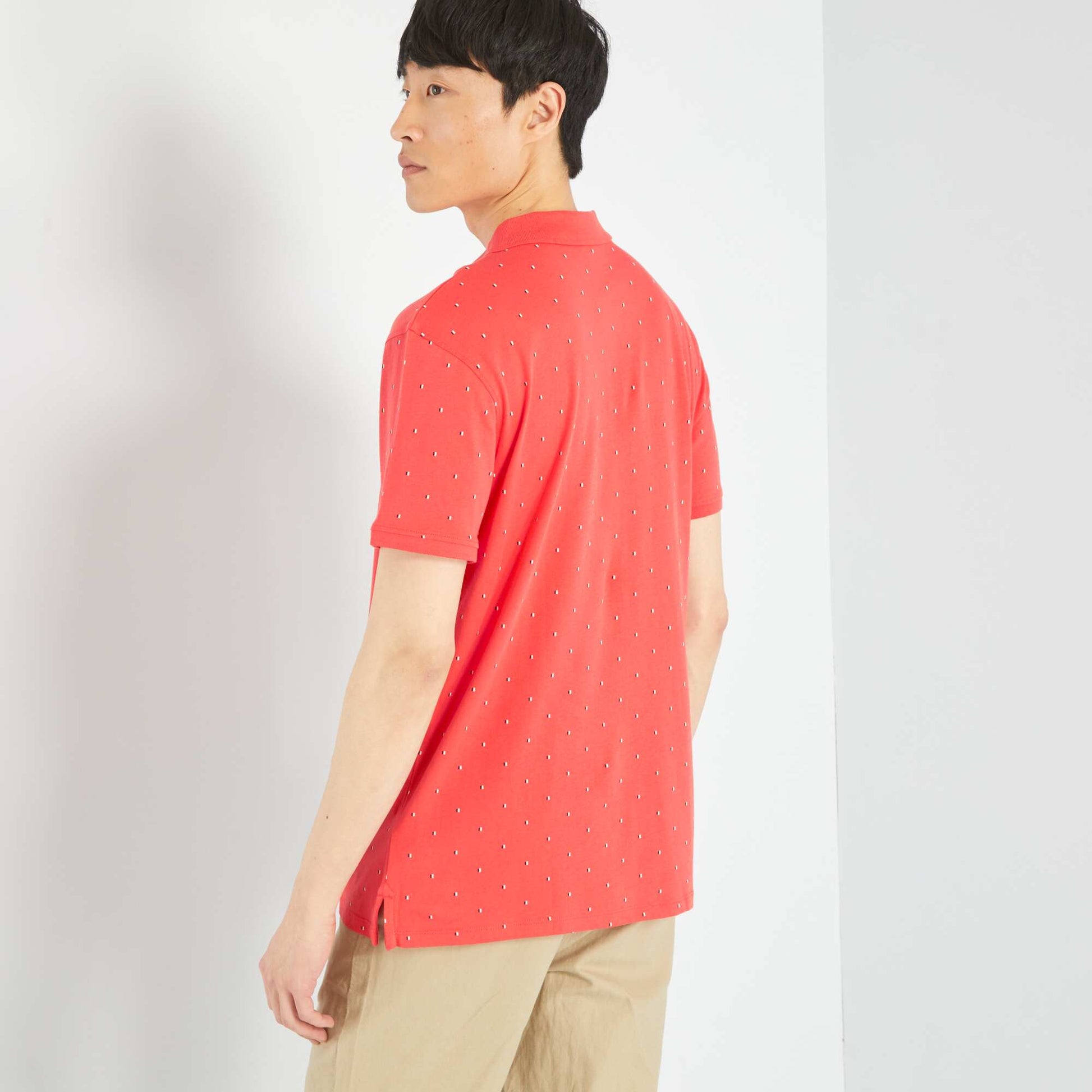 Polo manches courtes avec imprim Corail