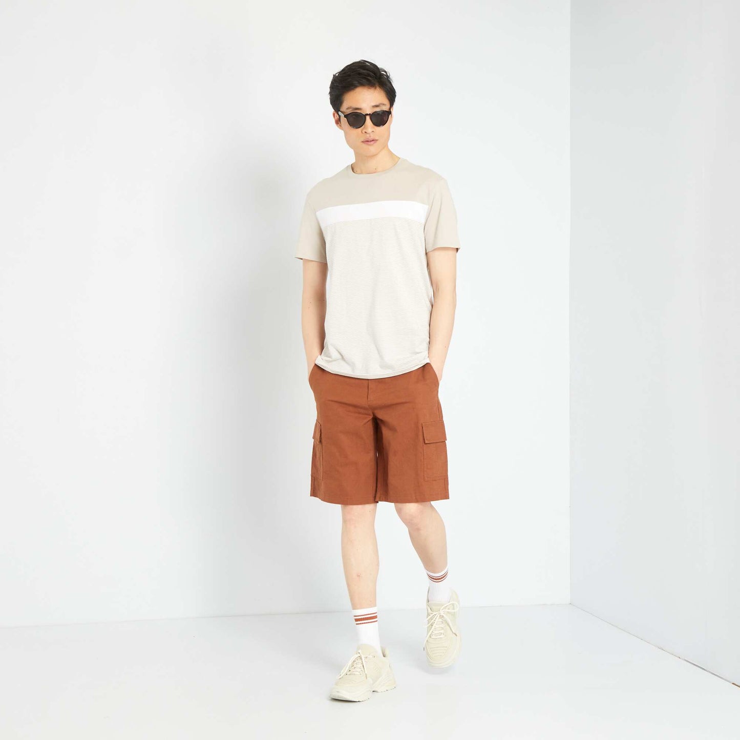 T-shirt manches courtes beige