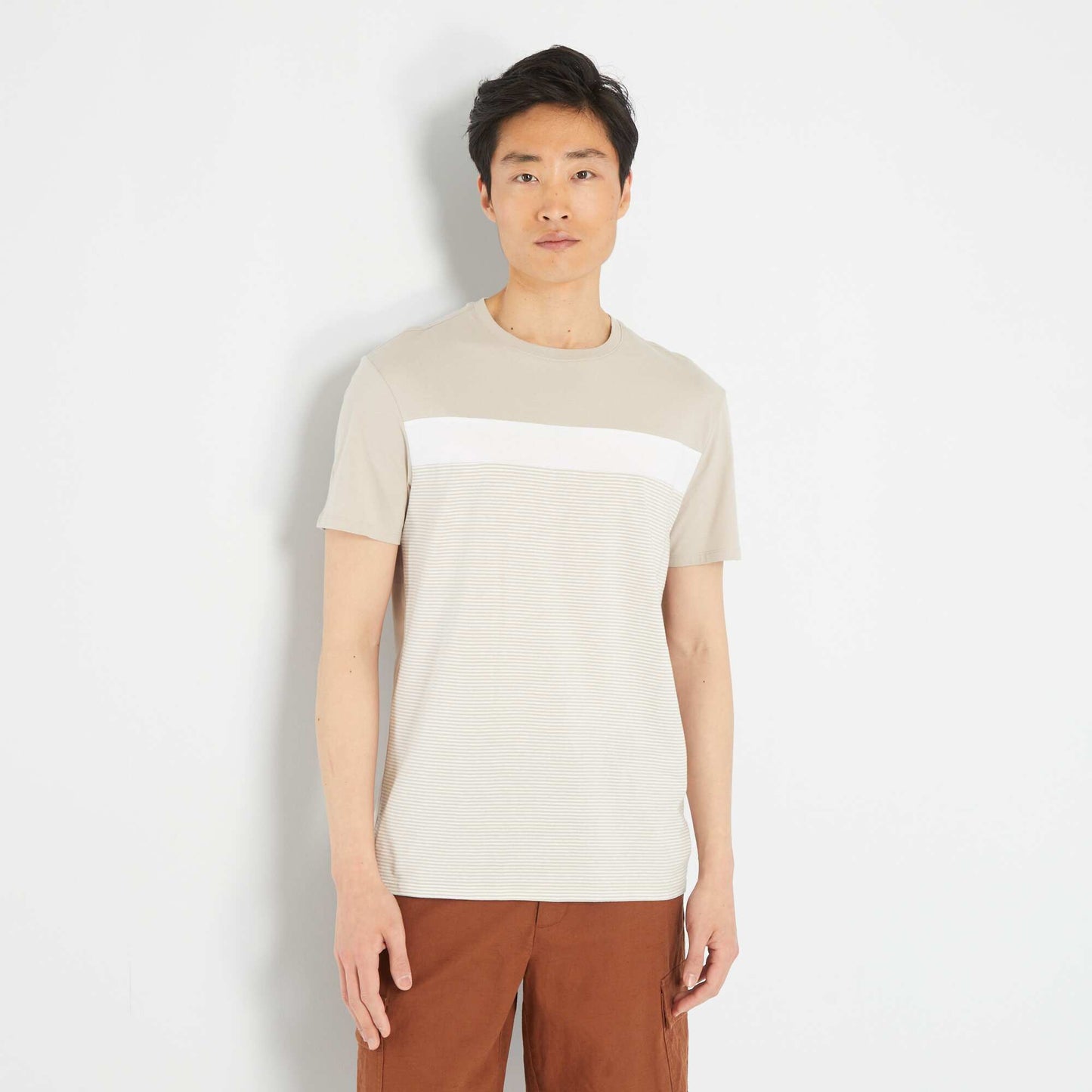T-shirt manches courtes beige