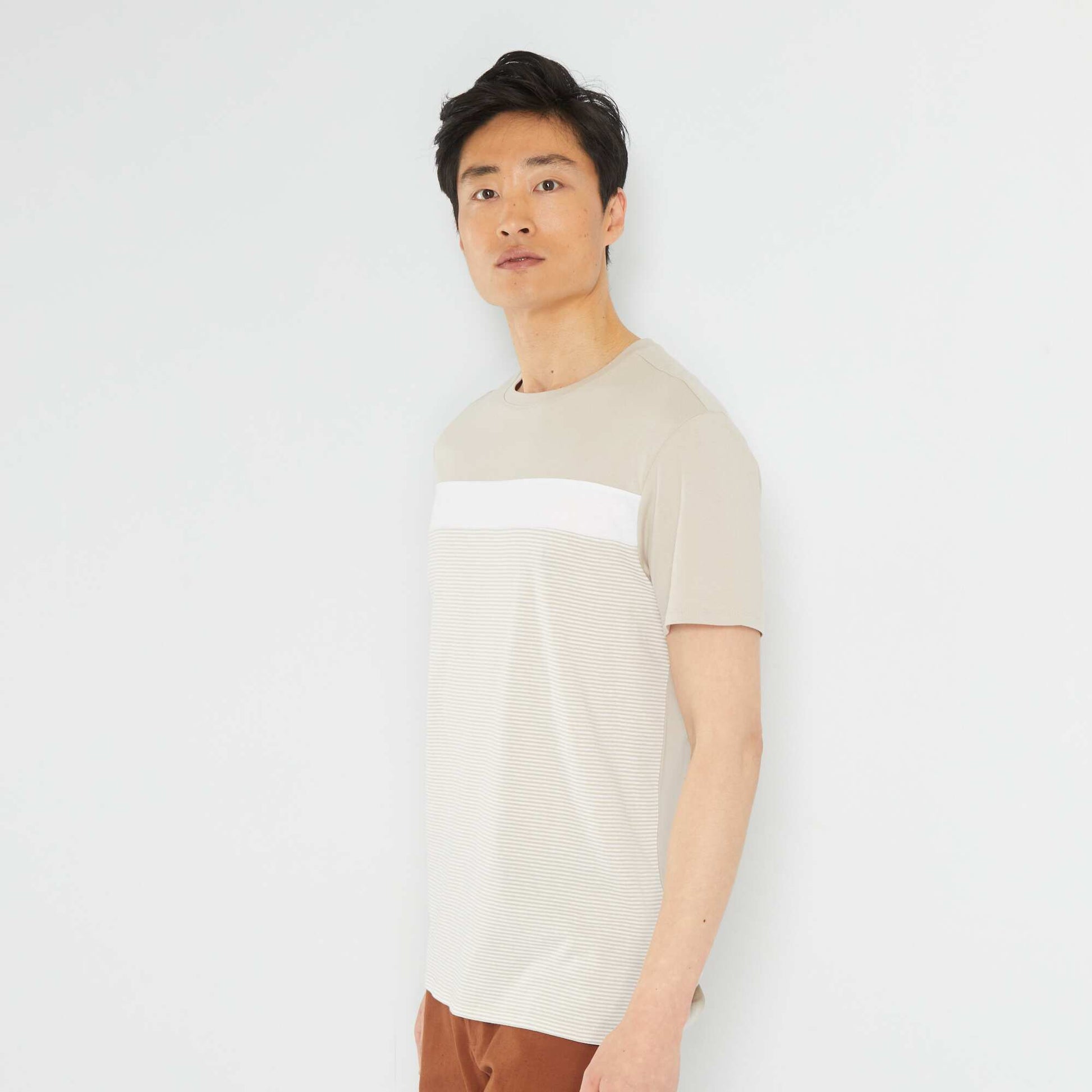 T-shirt manches courtes beige