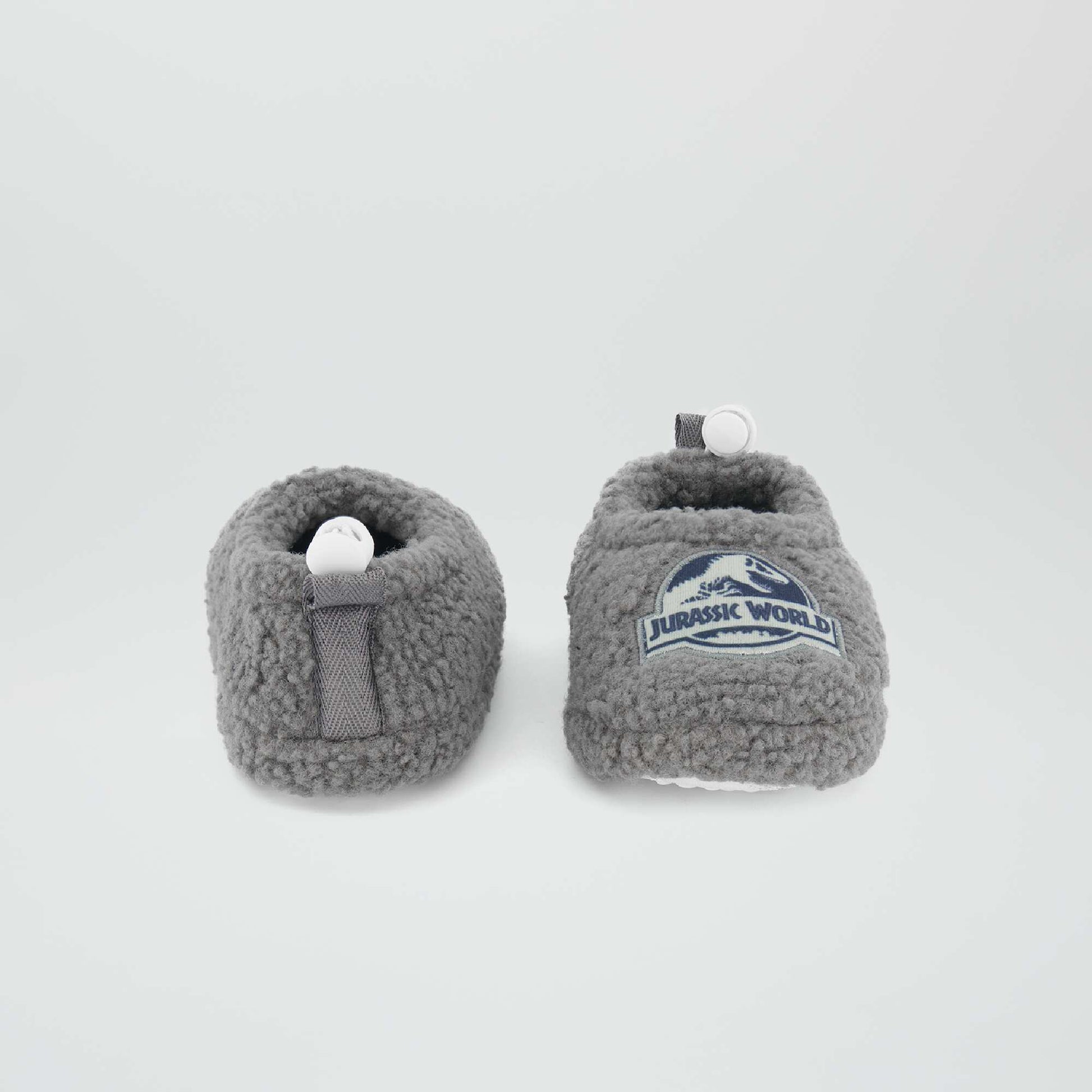 Chaussons souples en sherpa 'Jurassic Park' Marron