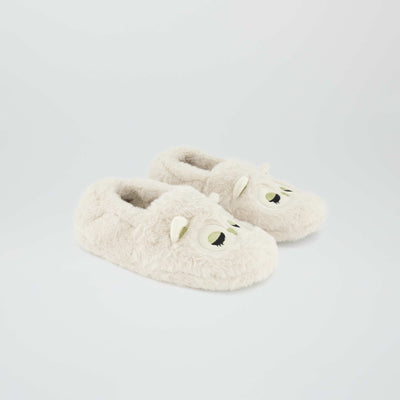 Chaussons en sherpa blanc