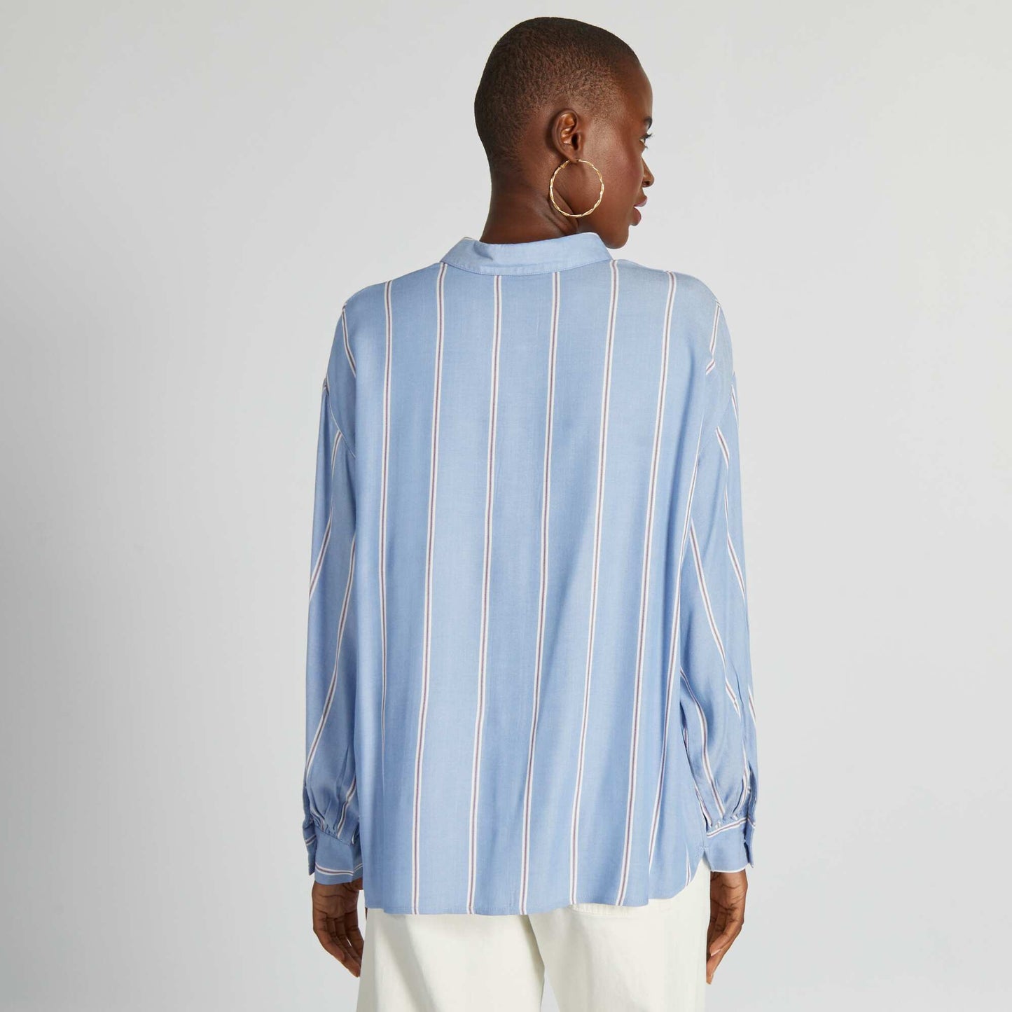 Chemisier fluide rayures Bleu ray