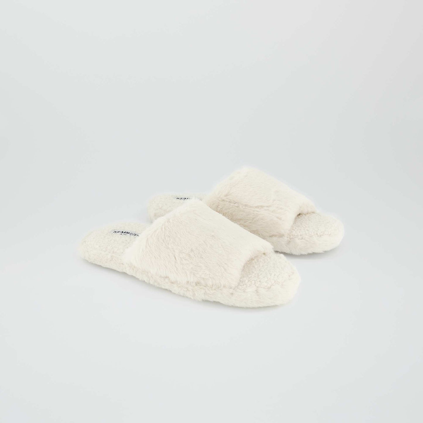 Chaussons mules en sherpa blanc