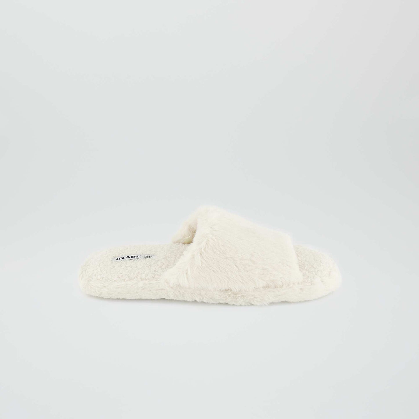Chaussons mules en sherpa blanc