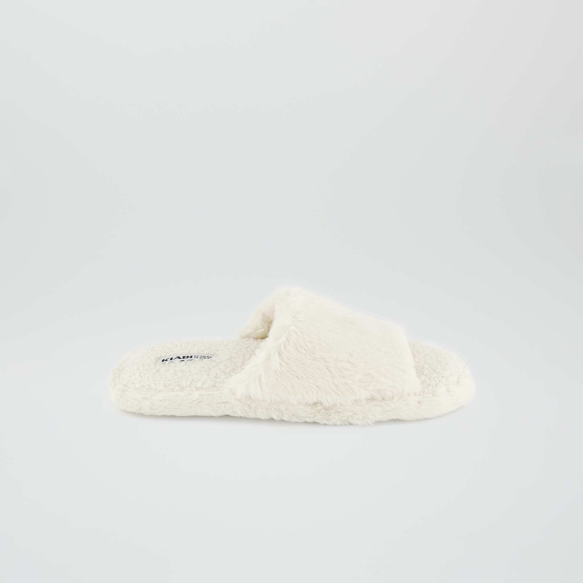 Chaussons mules en sherpa blanc