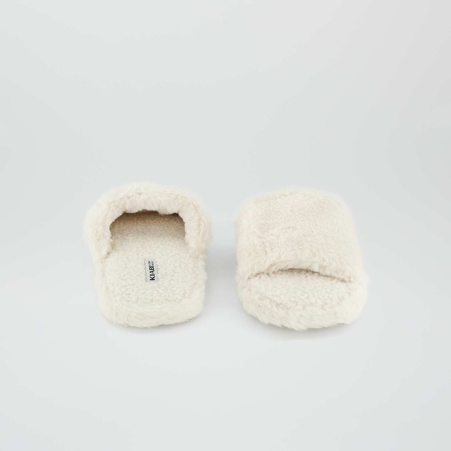 Chaussons mules en sherpa blanc