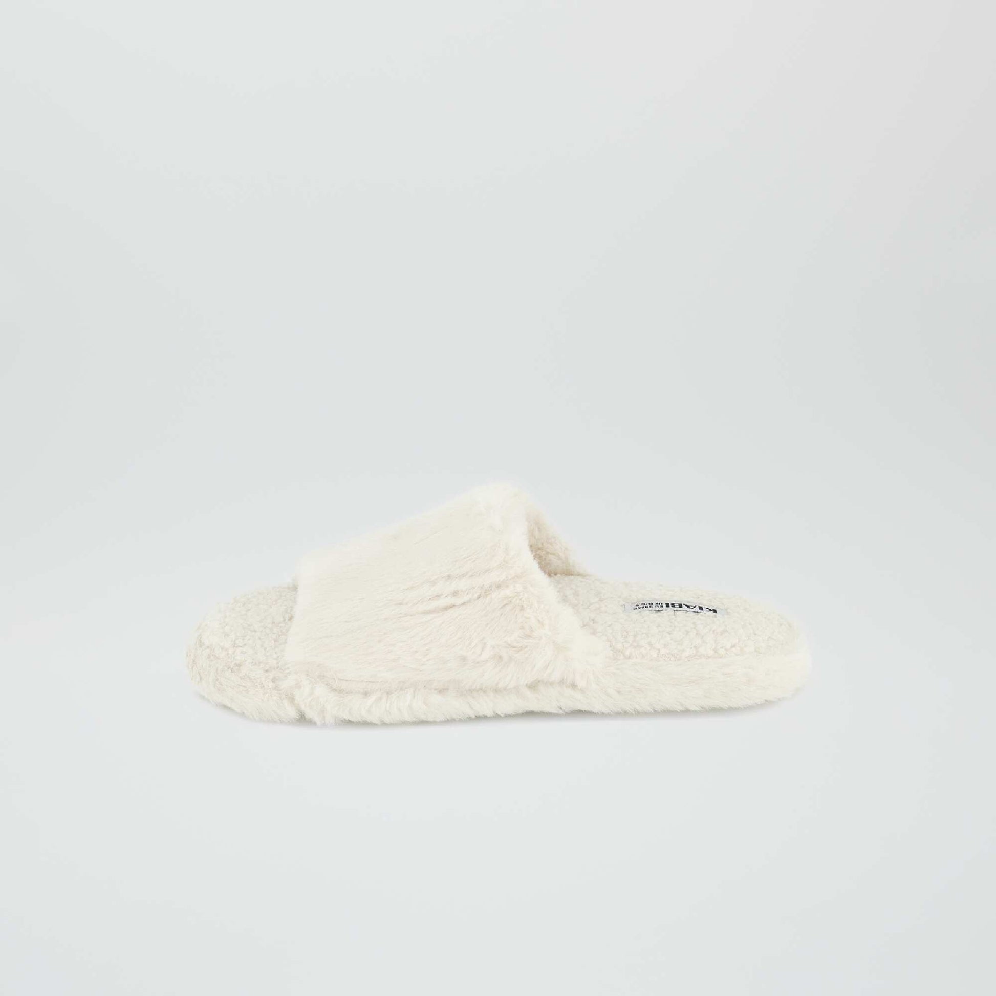 Chaussons mules en sherpa blanc