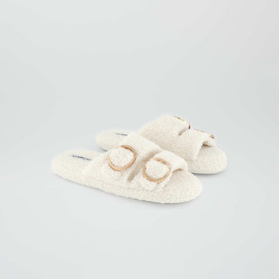 Chaussons double brides blanc