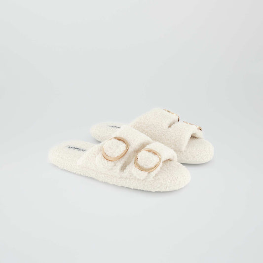 Chaussons double brides blanc