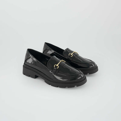 Mocassins en vernis noir