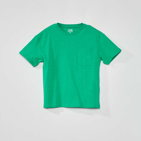 T-shirt en jersey avec poche Vert