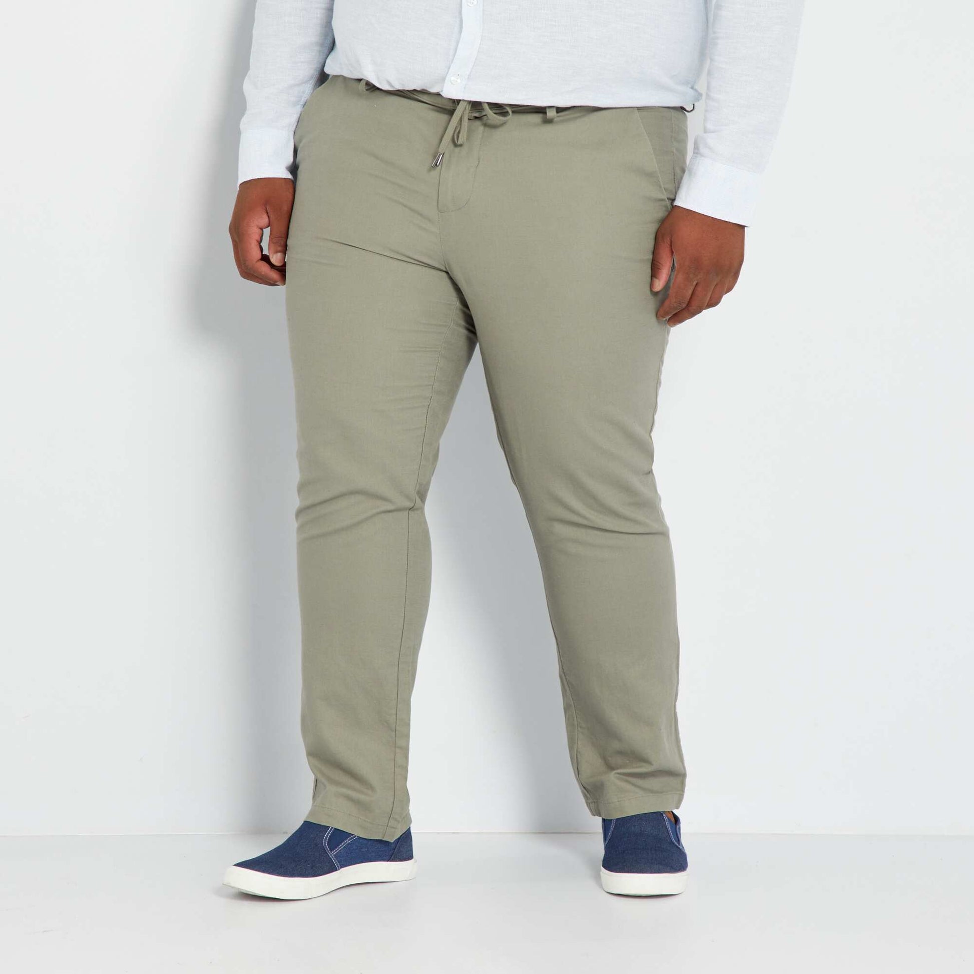 Pantalon type chino Kaki