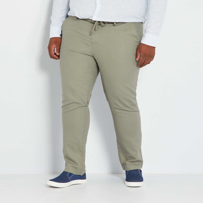Pantalon type chino Kaki