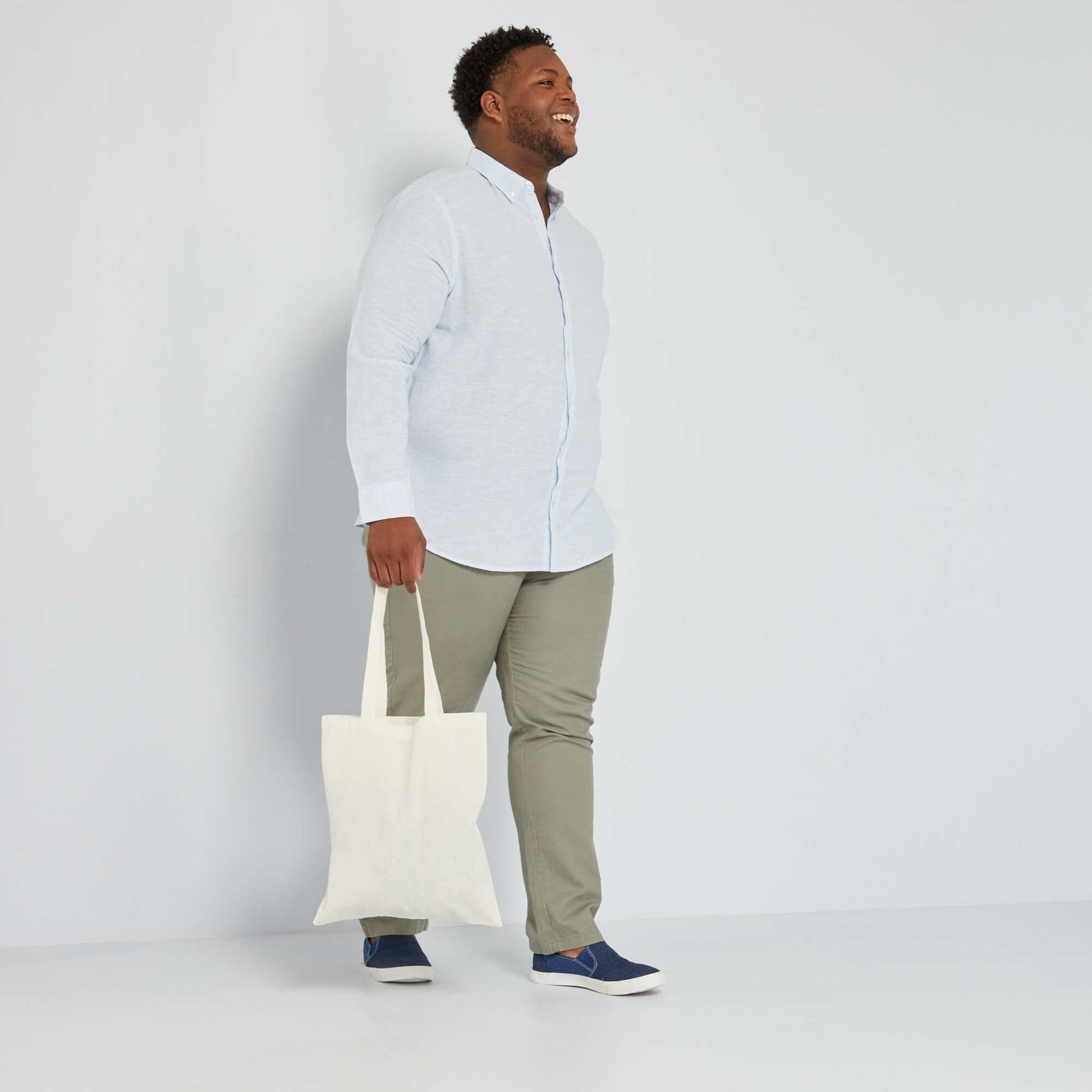 Pantalon type chino Kaki