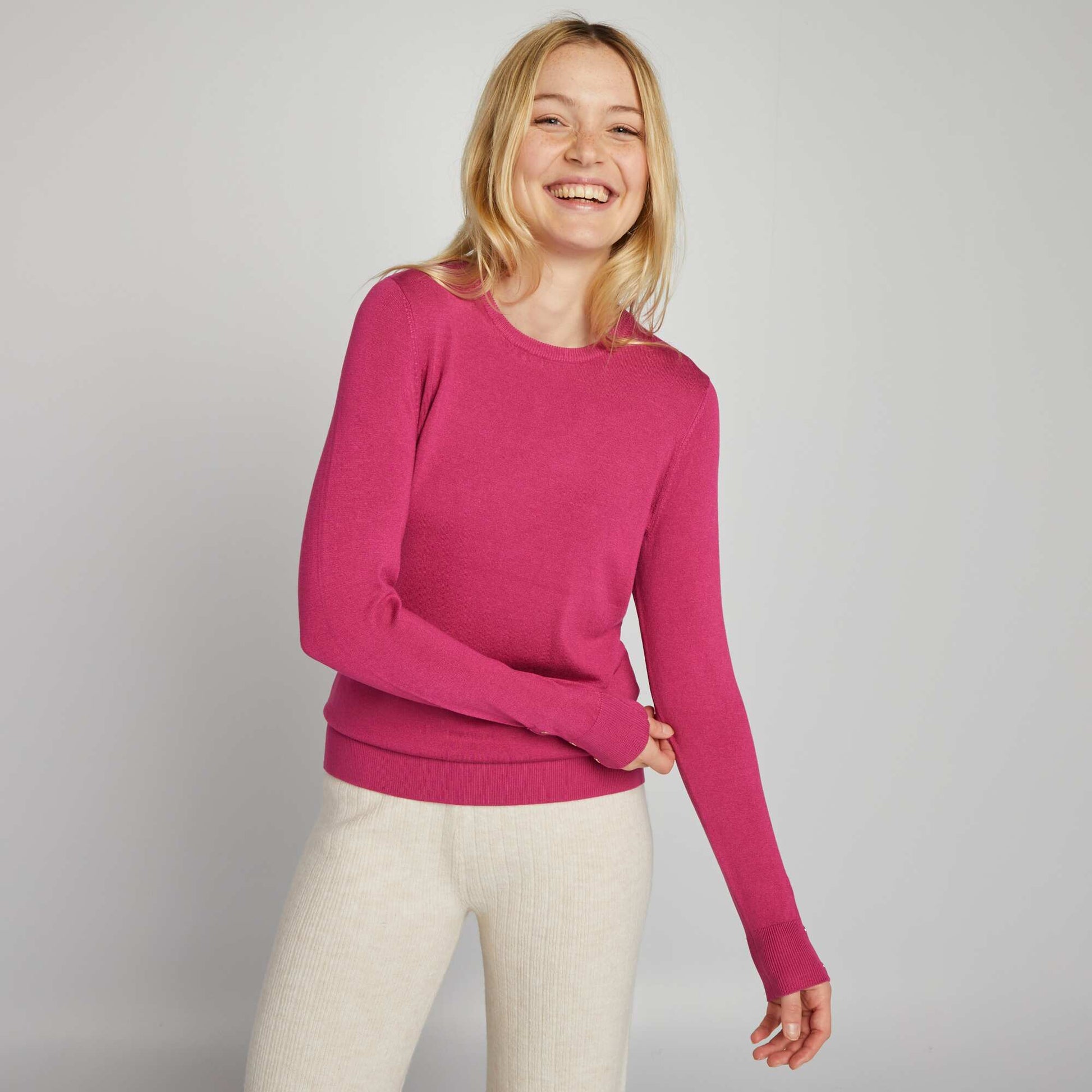 Pull en maille fine Rose