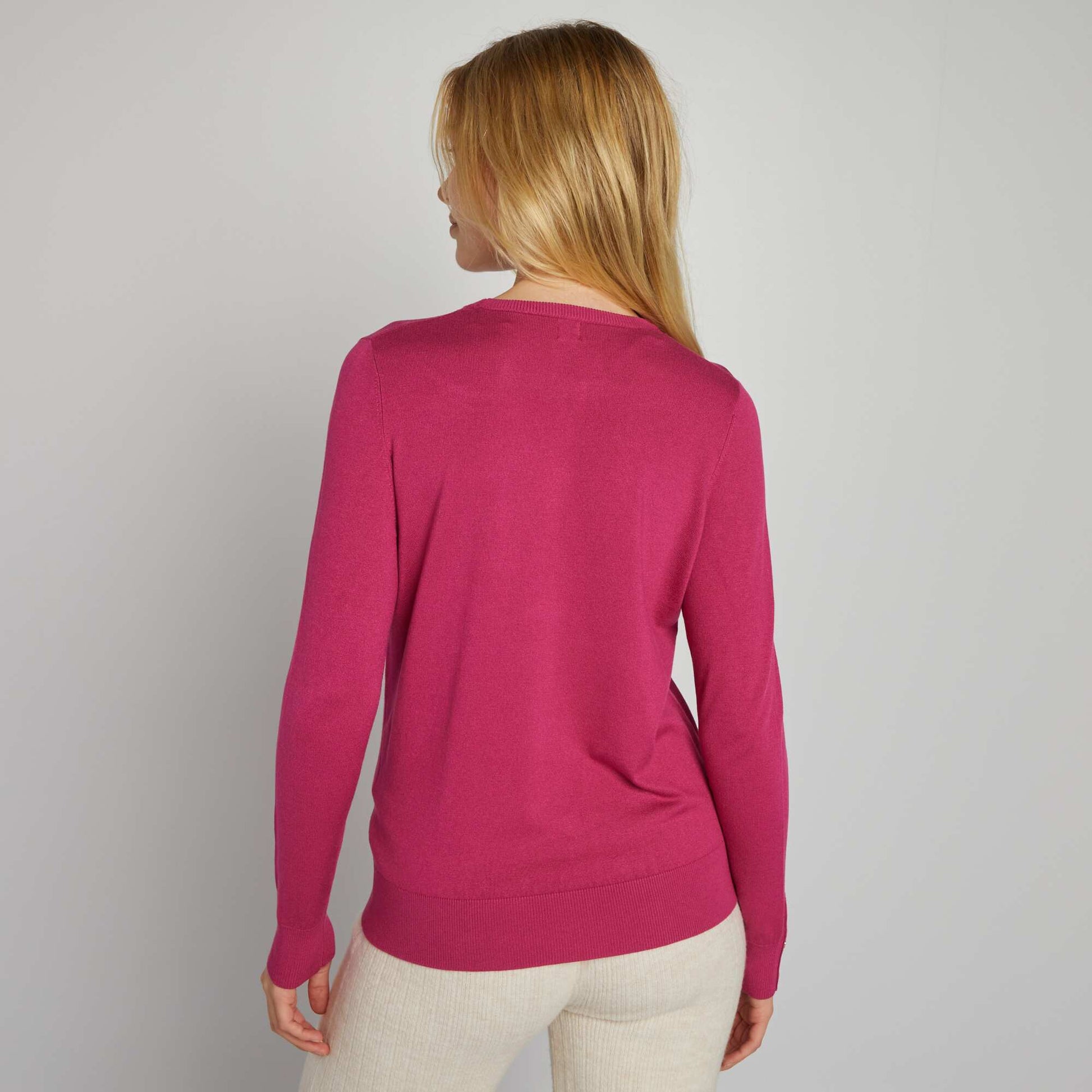 Pull en maille fine Rose