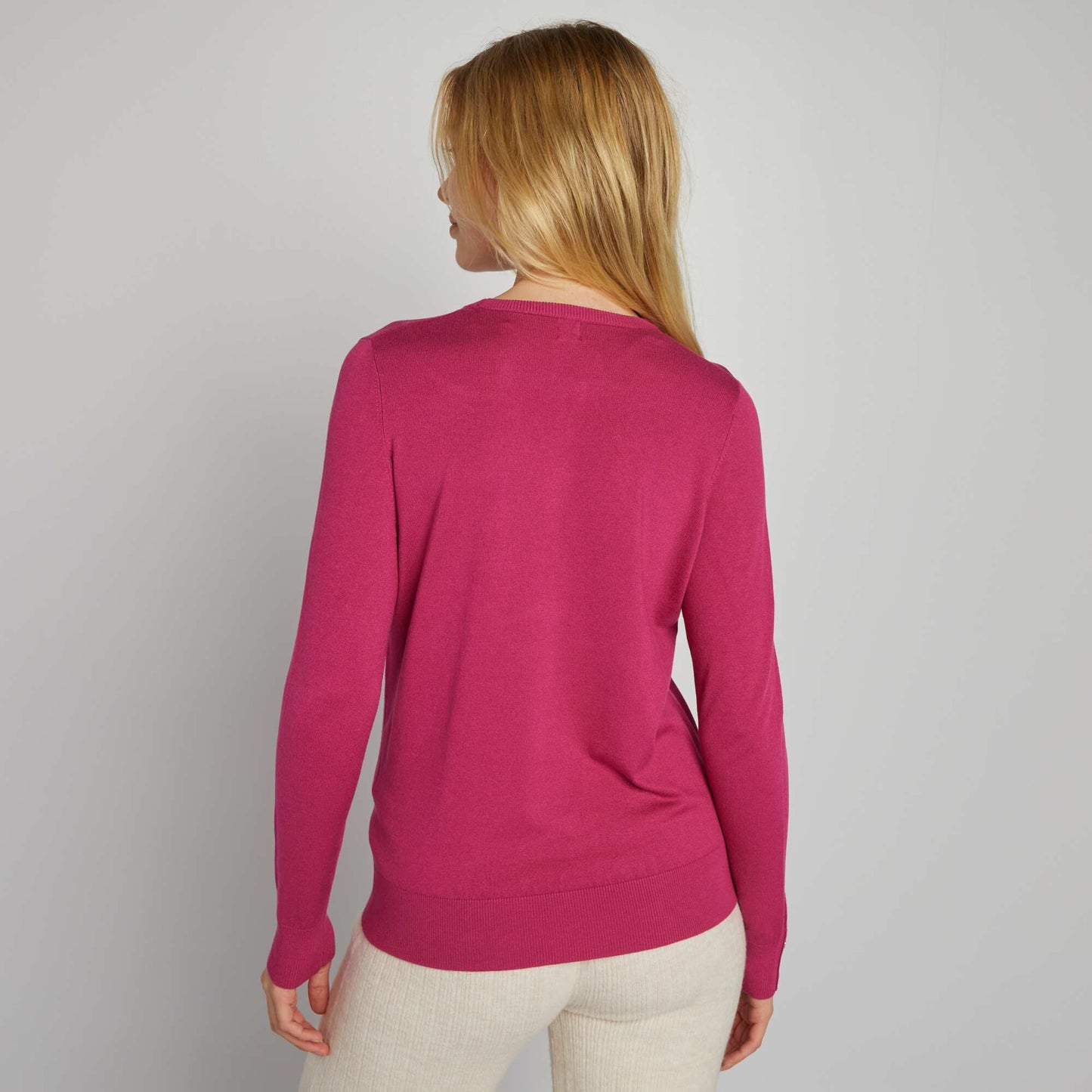 Pull en maille fine Rose