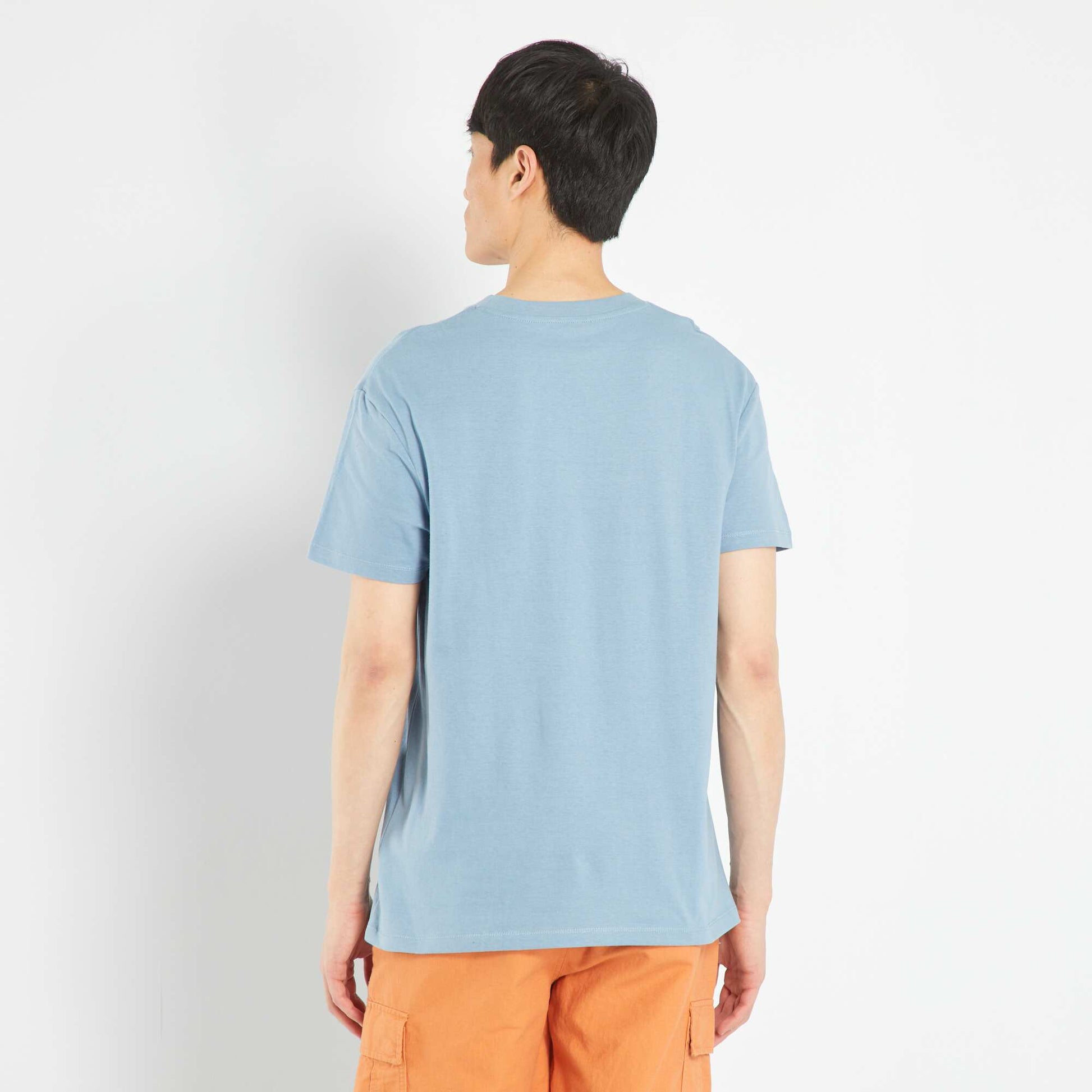 T-shirt large en jersey avec poche Bleu