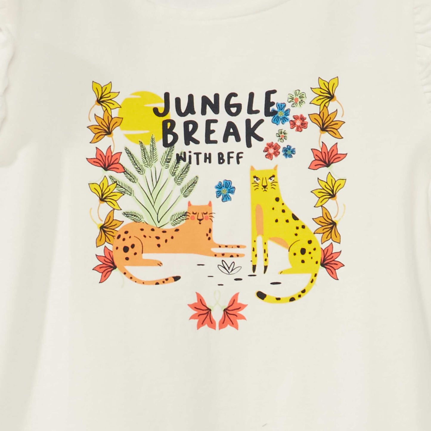 Tee-shirt imprim 'Jungle' Blanc