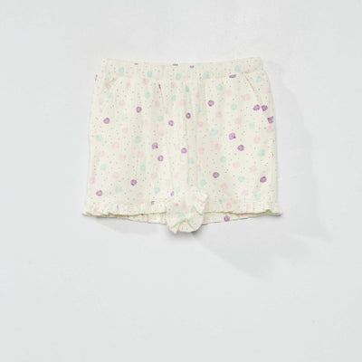 Short en maille cr p e Blanc