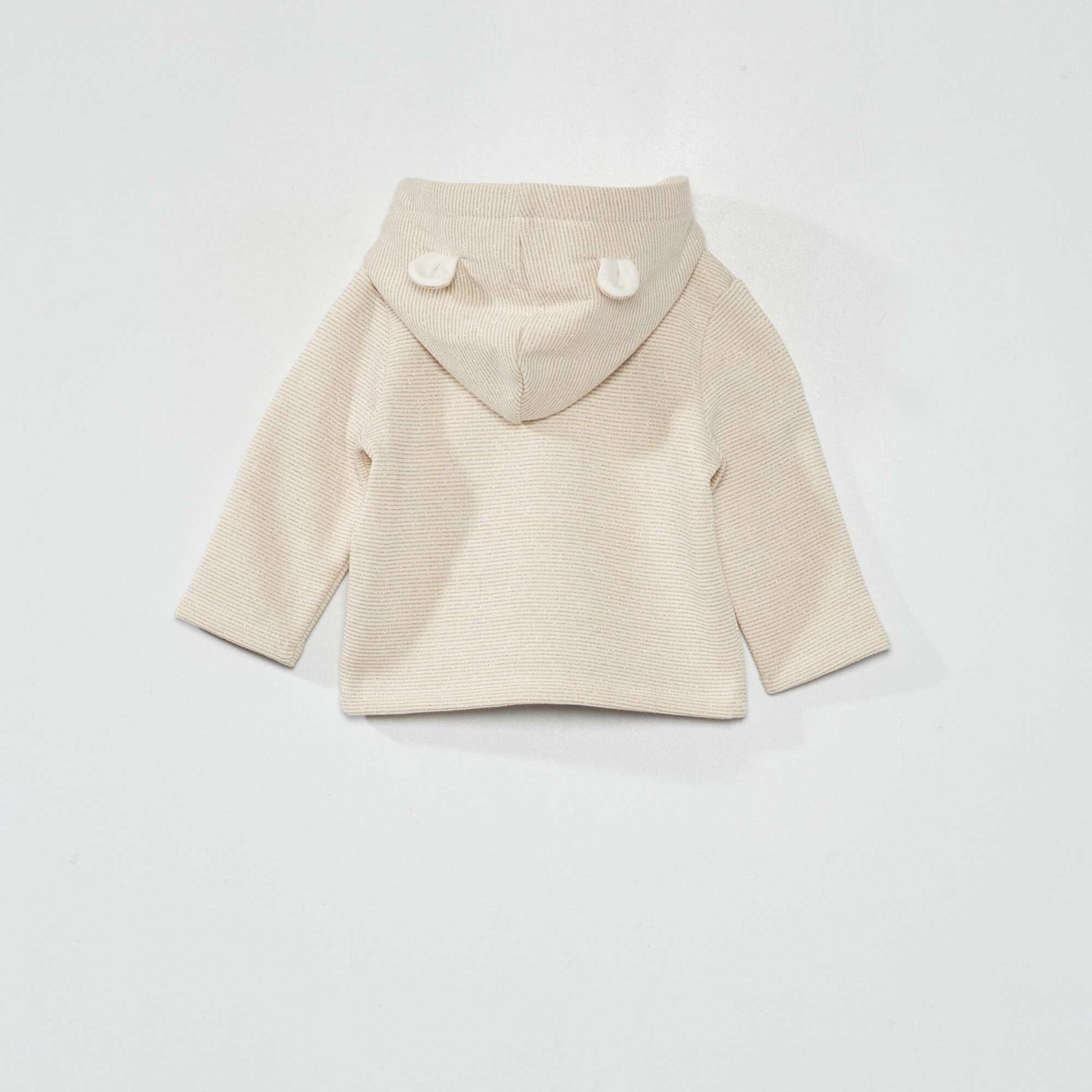 Sweat zipp capuche avec imprim Blanc rayures