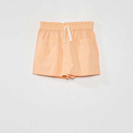 Short ample en coton Corail