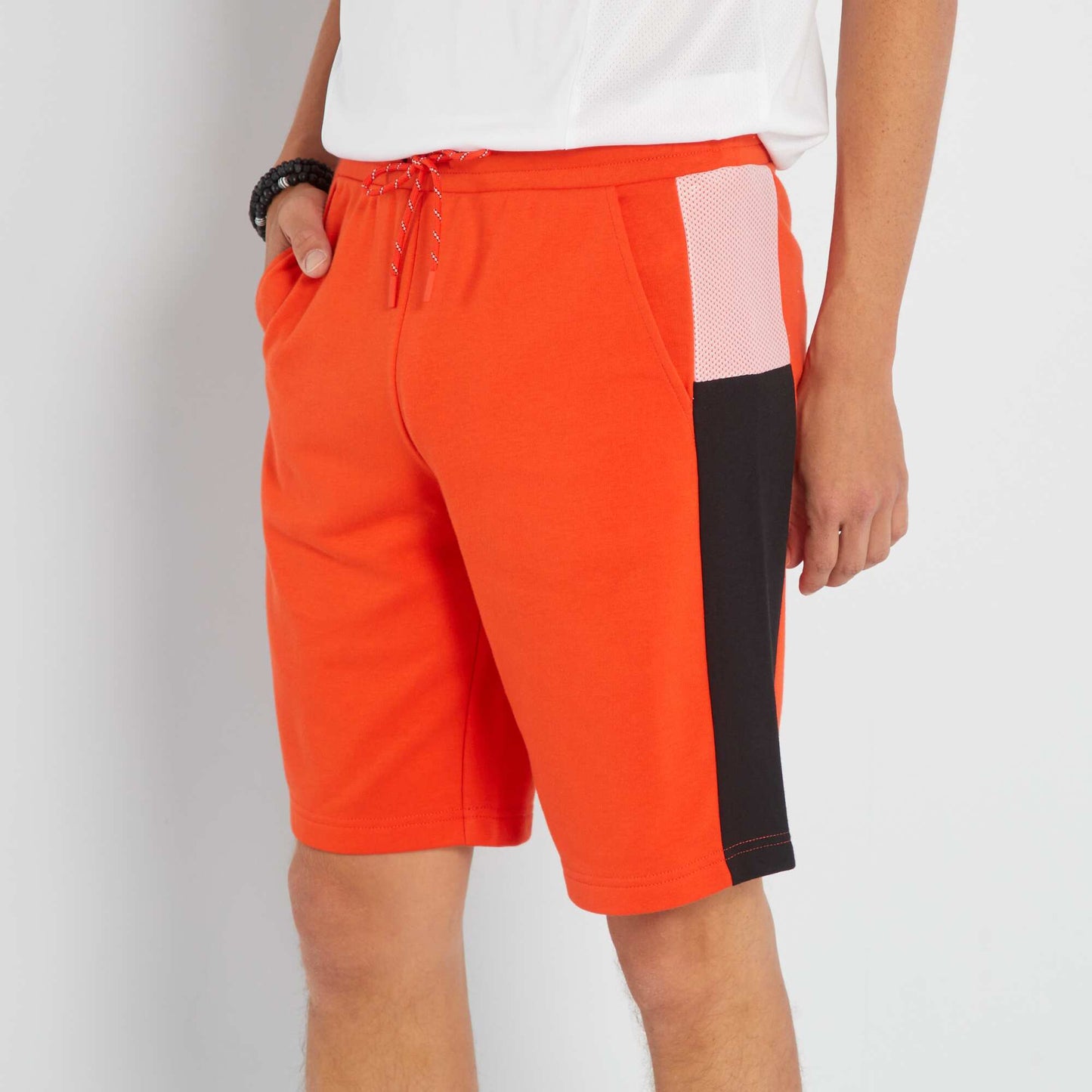 Bermuda color-block en molleton Orange