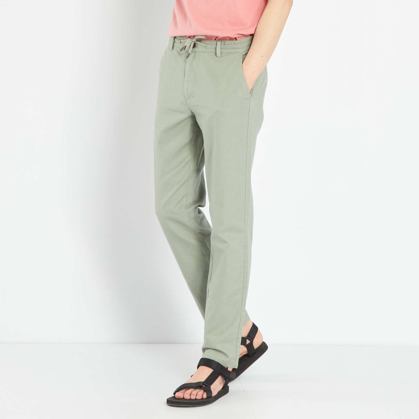 Pantalon chino slim Vert