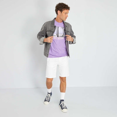 T-shirt en jersey avec print Violet 'Palm Beach'