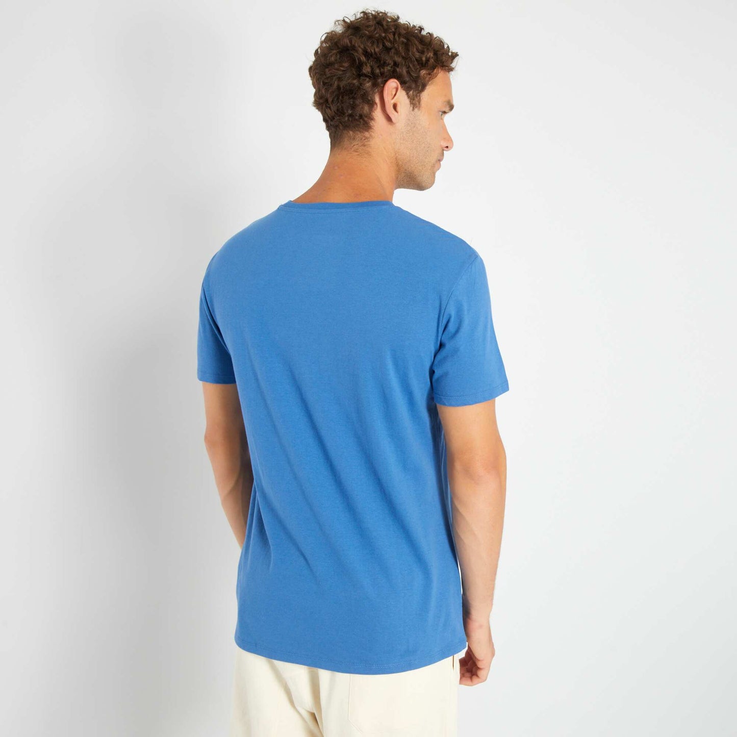 T-shirt en jersey avec print Bleu 'palermo'