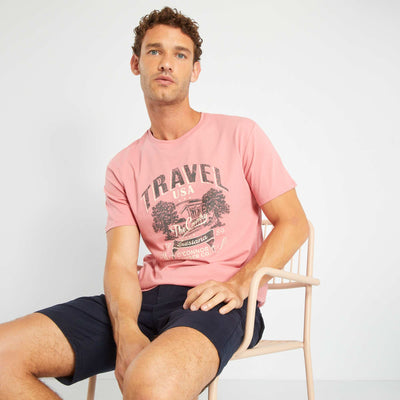 T-shirt en jersey avec print Rose 'travel'
