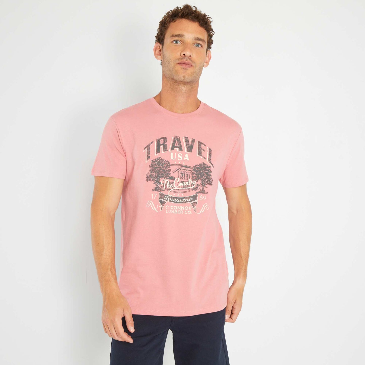 T-shirt en jersey avec print Rose 'travel'