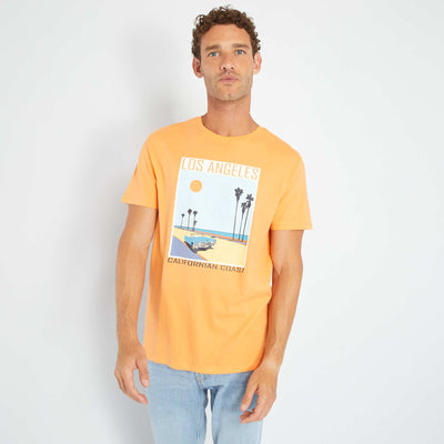T-shirt en jersey avec print Orange 'Los Angeles'