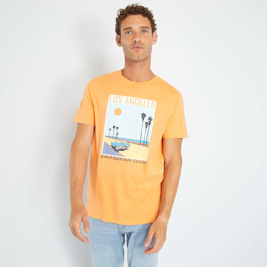 T-shirt en jersey avec print Orange 'Los Angeles'