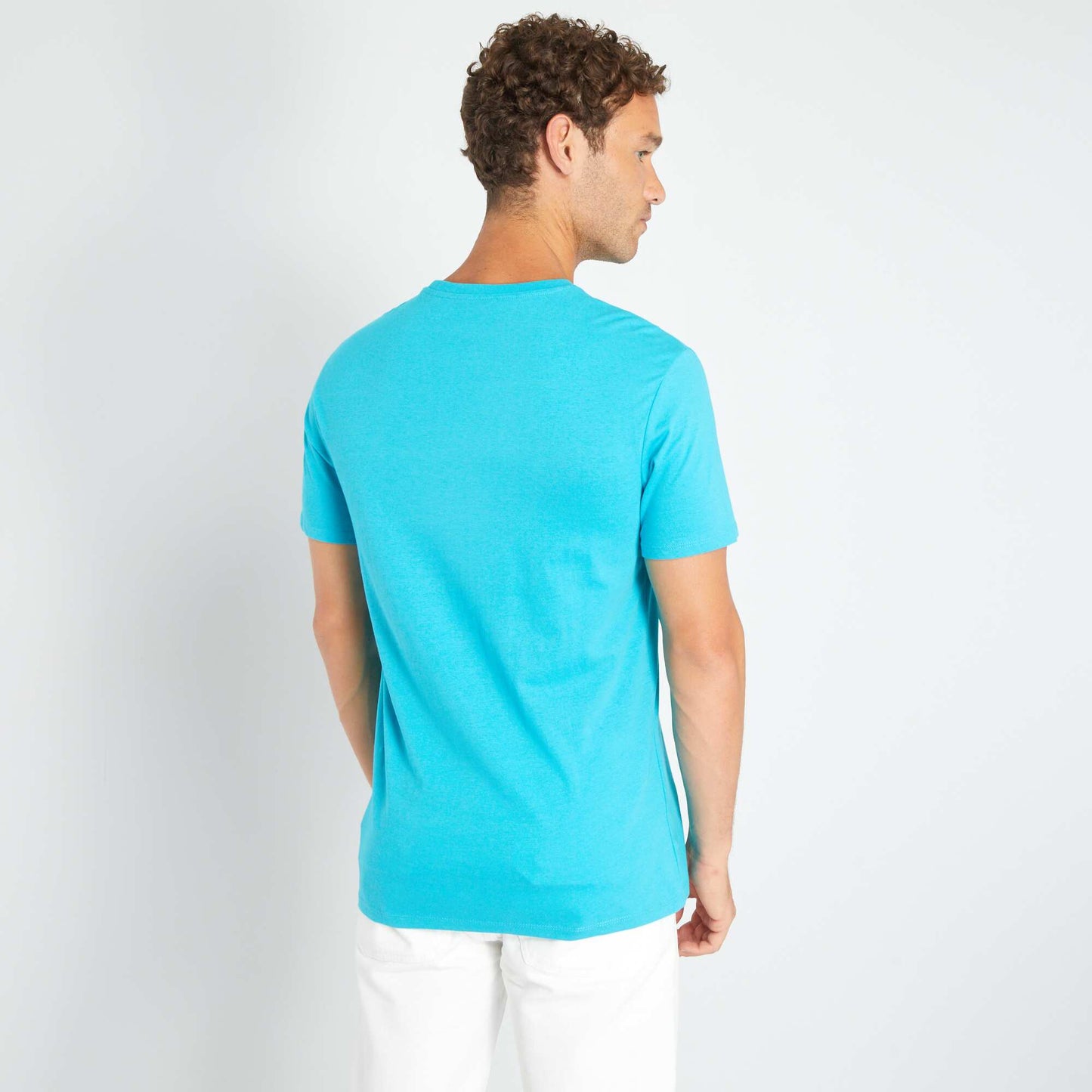T-shirt en jersey avec print Bleu turquoise