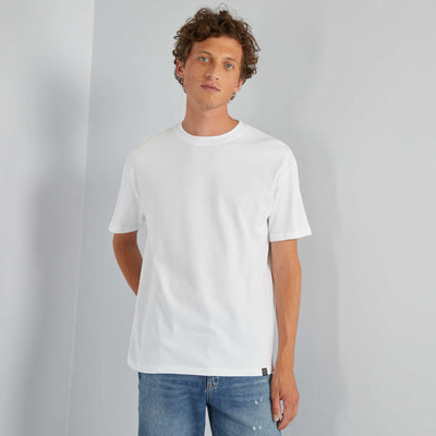 T-shirt large en jersey uni Blanc
