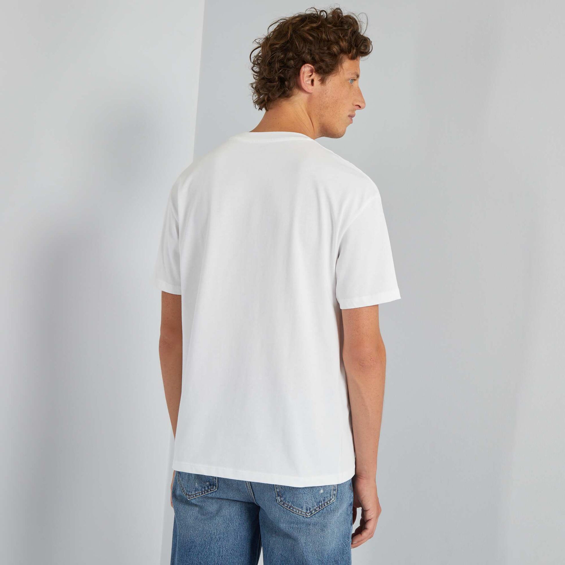 T-shirt large en jersey uni Blanc