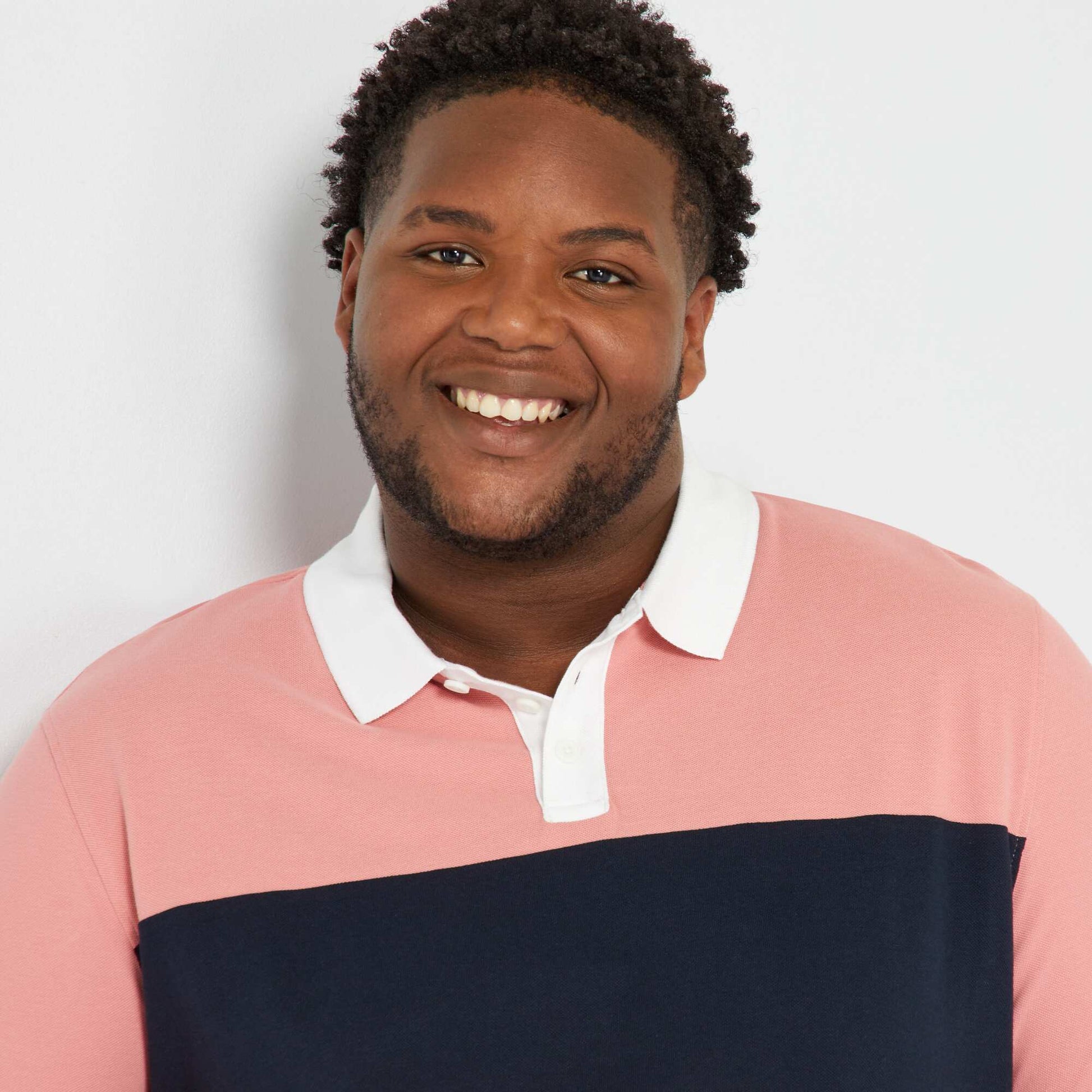 Polo en piqu de coton stretch rose