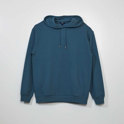 Sweat capuche en maille gaufr e Bleu vert